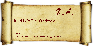 Kudlák Andrea névjegykártya
