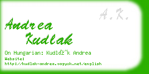 andrea kudlak business card